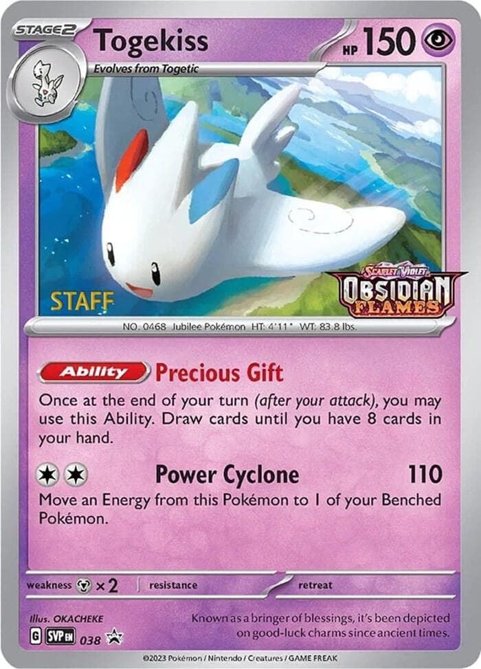Togekiss [Prerelease Staff] #38 — Pokemon Promo