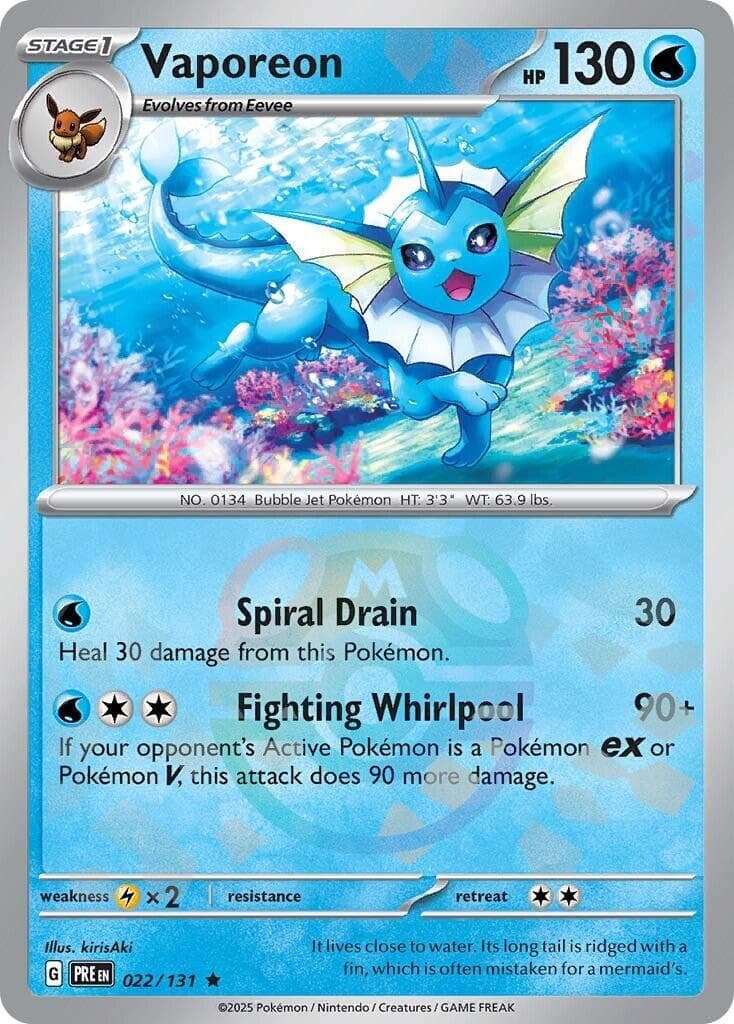 Vaporeon [Master Ball] #22 — Pokemon Prismatic Evolutions