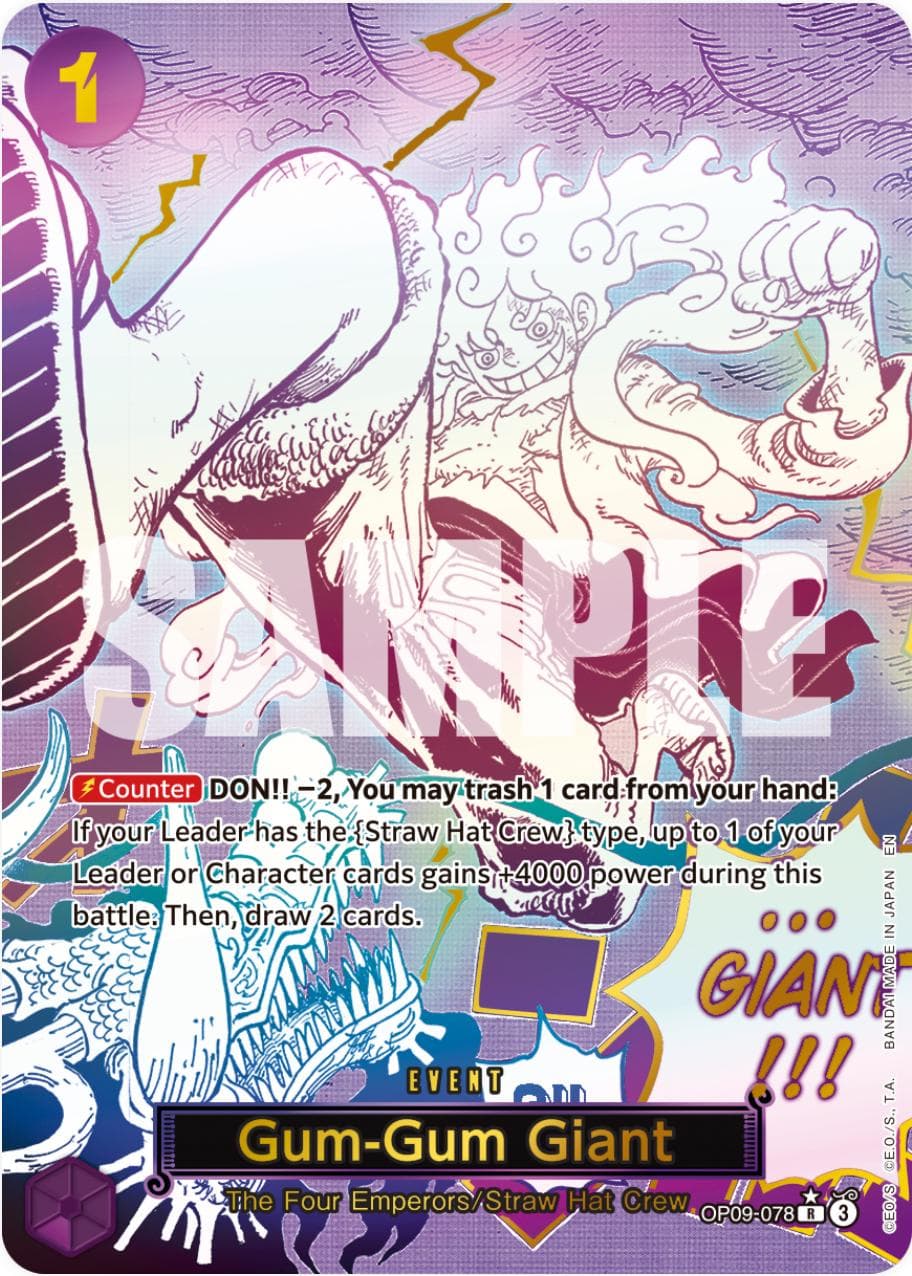 Gum-Gum Giant [Alternate Art PRB-02] OP09-078 — One Piece Premium Booster 2