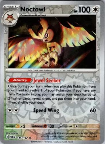 Noctowl [Reverse Holo] #115 — Pokemon Stellar Crown