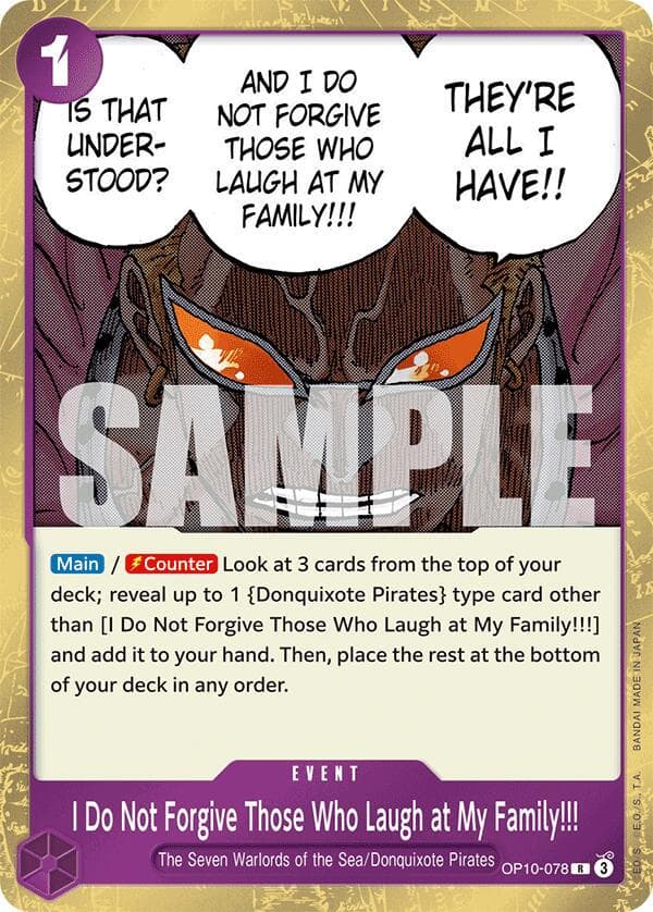 I Do Not Forgive Those Who Laugh at My Family!!! OP10-078 — One Piece Royal Blood