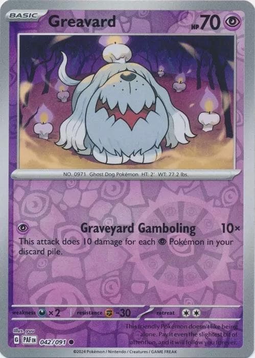 Greavard [Reverse Holo] #42 — Pokemon Paldean Fates