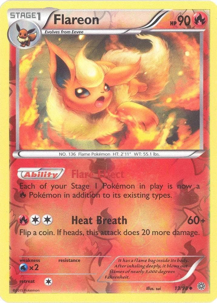Flareon [Reverse Holo] #13 — Pokemon Ancient Origins