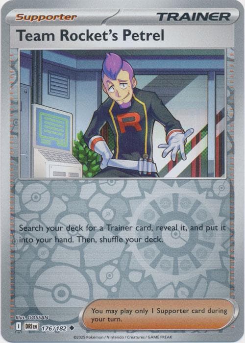 Team Rocket's Petrel [Reverse Holo] #176 — Pokemon Destined Rivals