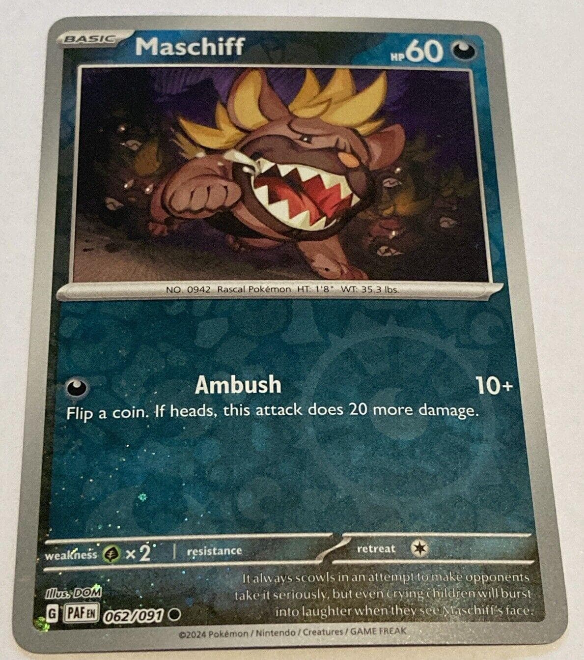 Maschiff [Costco Cosmos Holo] #62 — Pokemon Paldean Fates