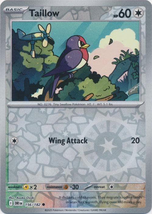 Taillow [Reverse Holo] #156 — Pokemon Destined Rivals