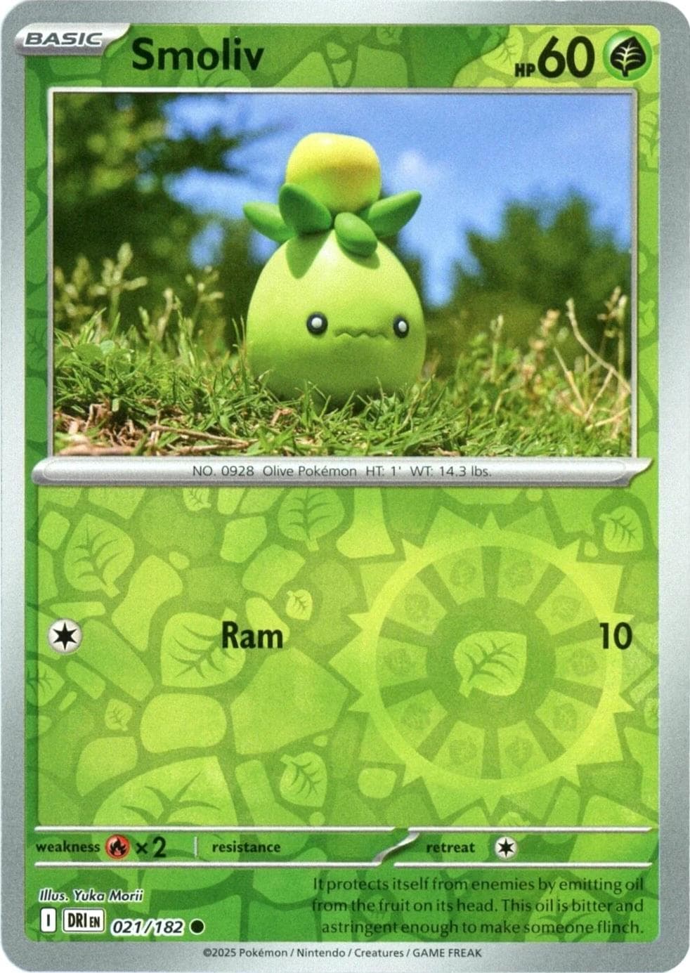 Smoliv [Reverse Holo] #21 — Pokemon Destined Rivals