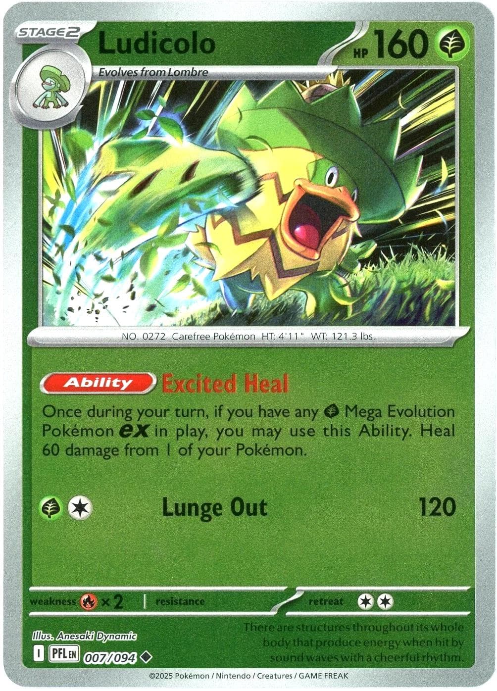 Ludicolo [Reverse Holo] #7 — Pokemon Phantasmal Flames