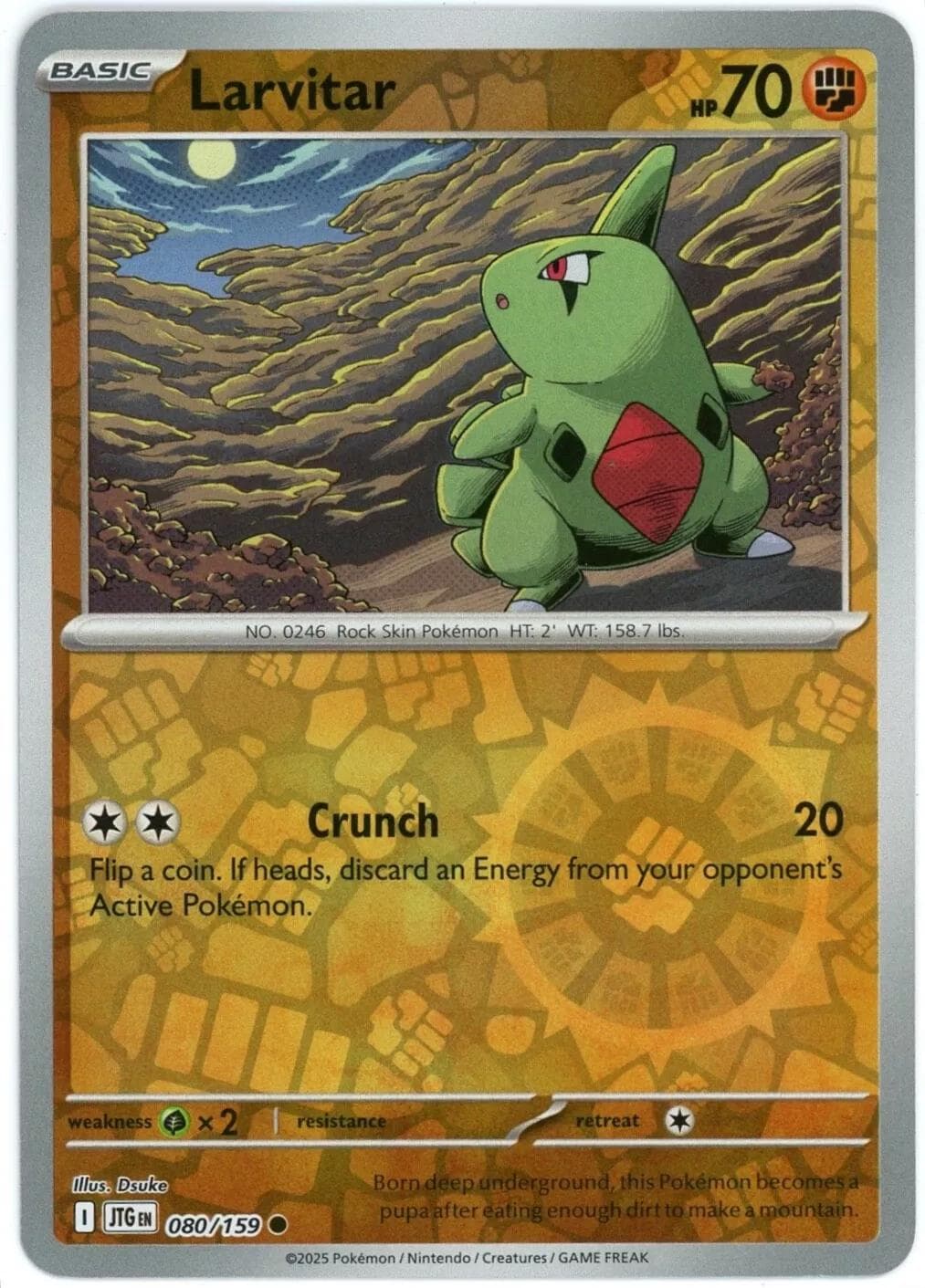 Larvitar [Reverse Holo] #80 — Pokemon Journey Together