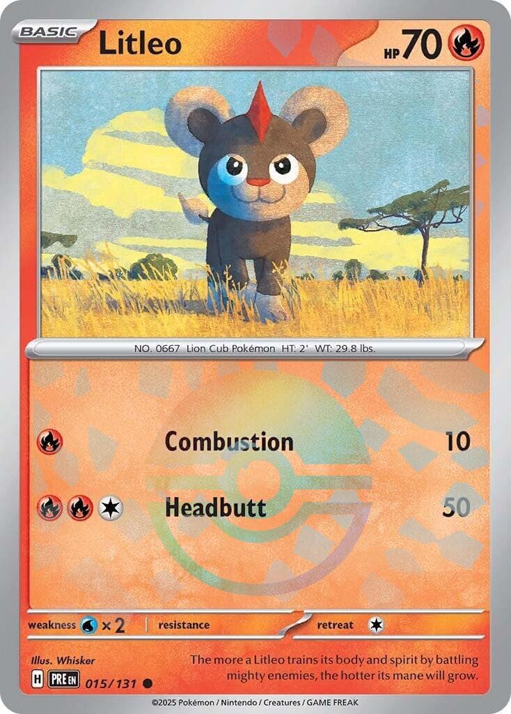 Litleo [Poke Ball] #15 — Pokemon Prismatic Evolutions