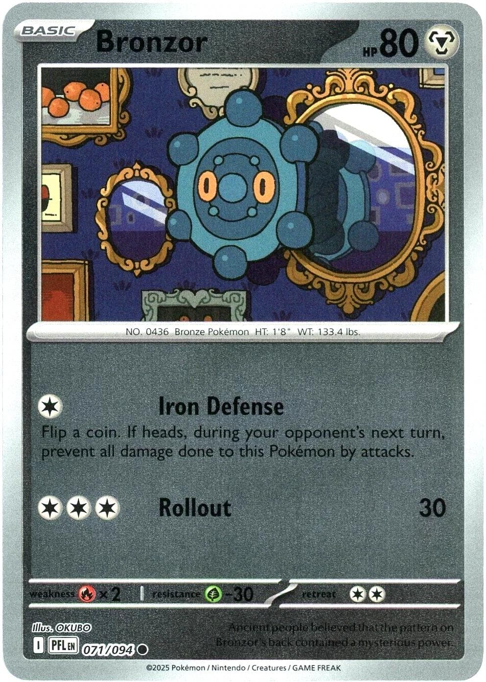 Bronzor [Reverse Holo] #71 — Pokemon Phantasmal Flames