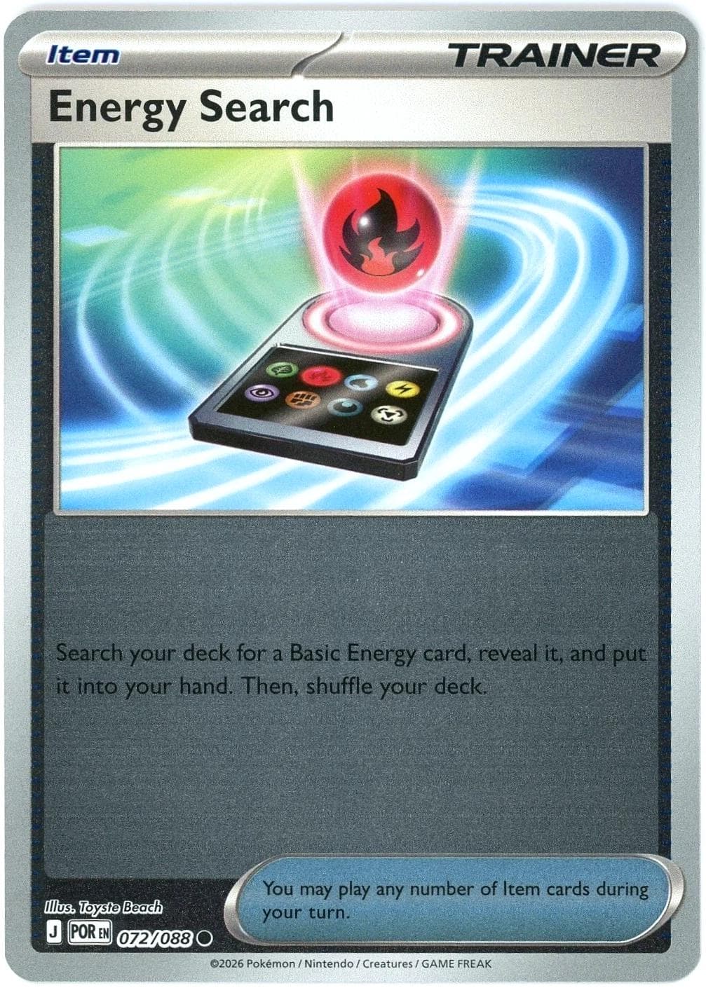 Energy Search [Reverse Holo] #72 — Pokemon Perfect Order