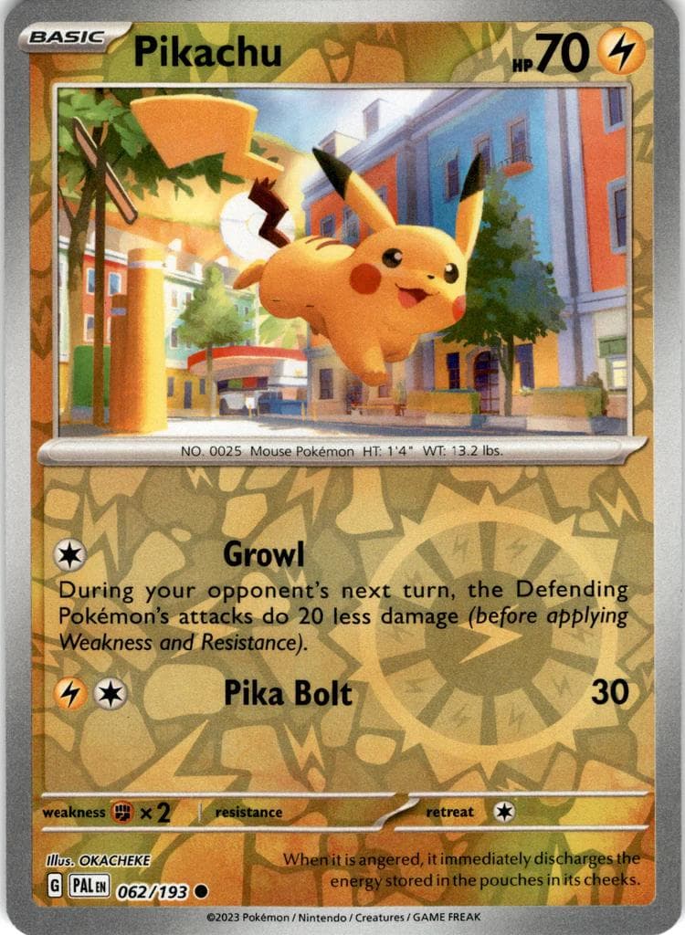 Pikachu [Reverse Holo] #62 — Pokemon Paldea Evolved