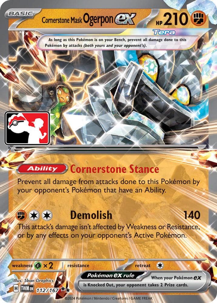 Cornerstone Mask Ogerpon Ex [Prize Pack] #112 — Pokemon Twilight Masquerade