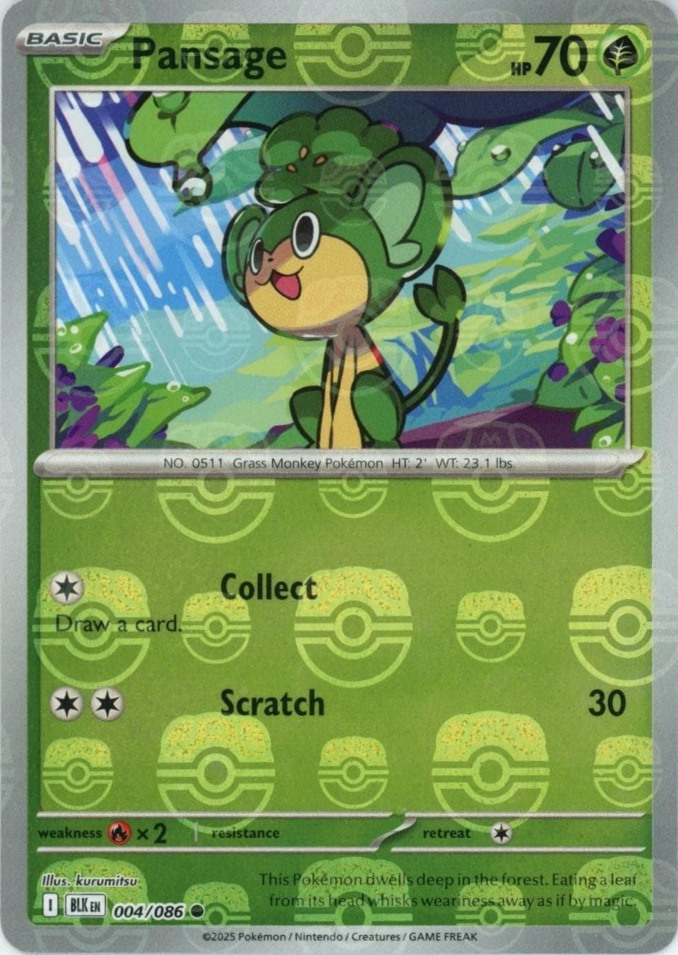 Pansage [Master Ball] #4 — Pokemon Black Bolt