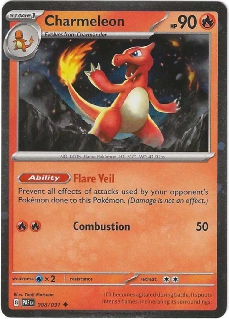 Charmeleon [Cosmos Holo] #8 — Pokemon Paldean Fates
