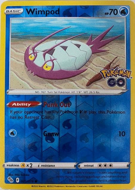 Wimpod [Reverse Holo] #25 — Pokemon Go