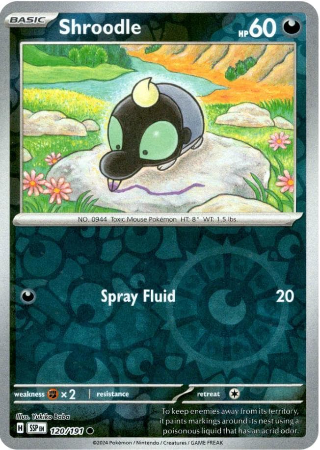 Shroodle [Reverse Holo] #120 — Pokemon Surging Sparks