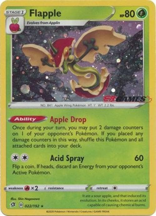 Flapple [EB Games Holo] #22 — Pokemon Rebel Clash