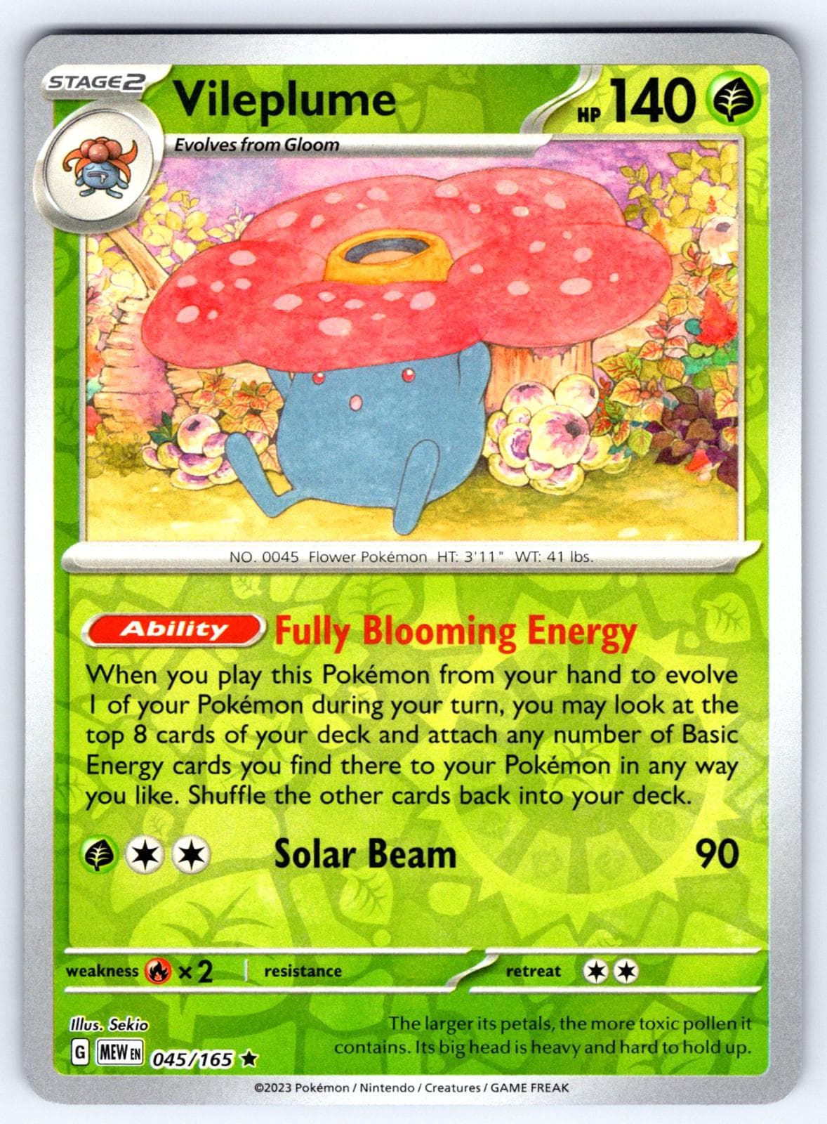 Vileplume [Reverse Holo] #45 — Pokemon Scarlet & Violet 151