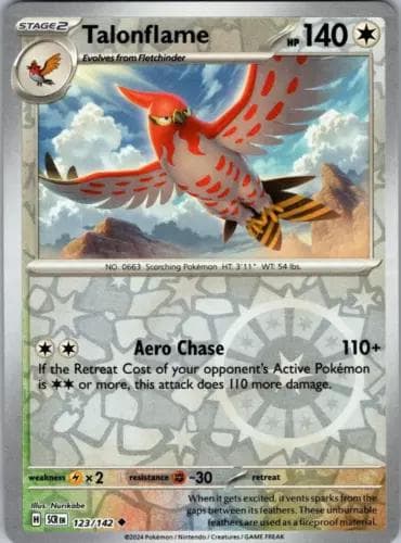 Talonflame [Reverse Holo] #123 — Pokemon Stellar Crown