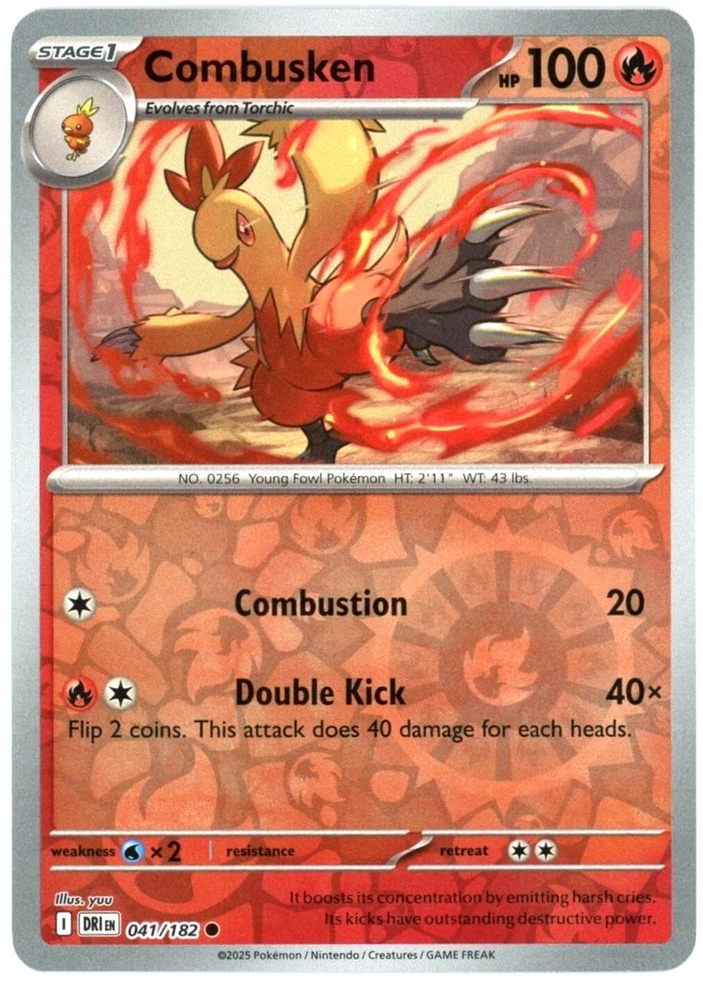 Combusken [Reverse Holo] #41 — Pokemon Destined Rivals