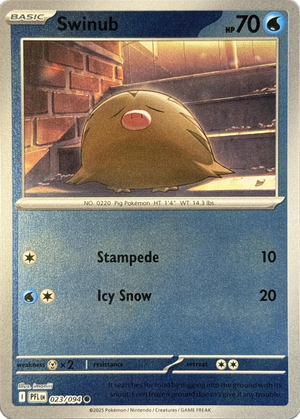 Swinub [Reverse Holo] #23 — Pokemon Phantasmal Flames