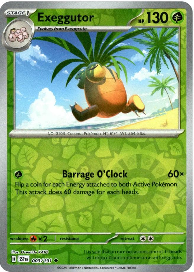 Exeggutor [Reverse Holo] #3 — Pokemon Surging Sparks