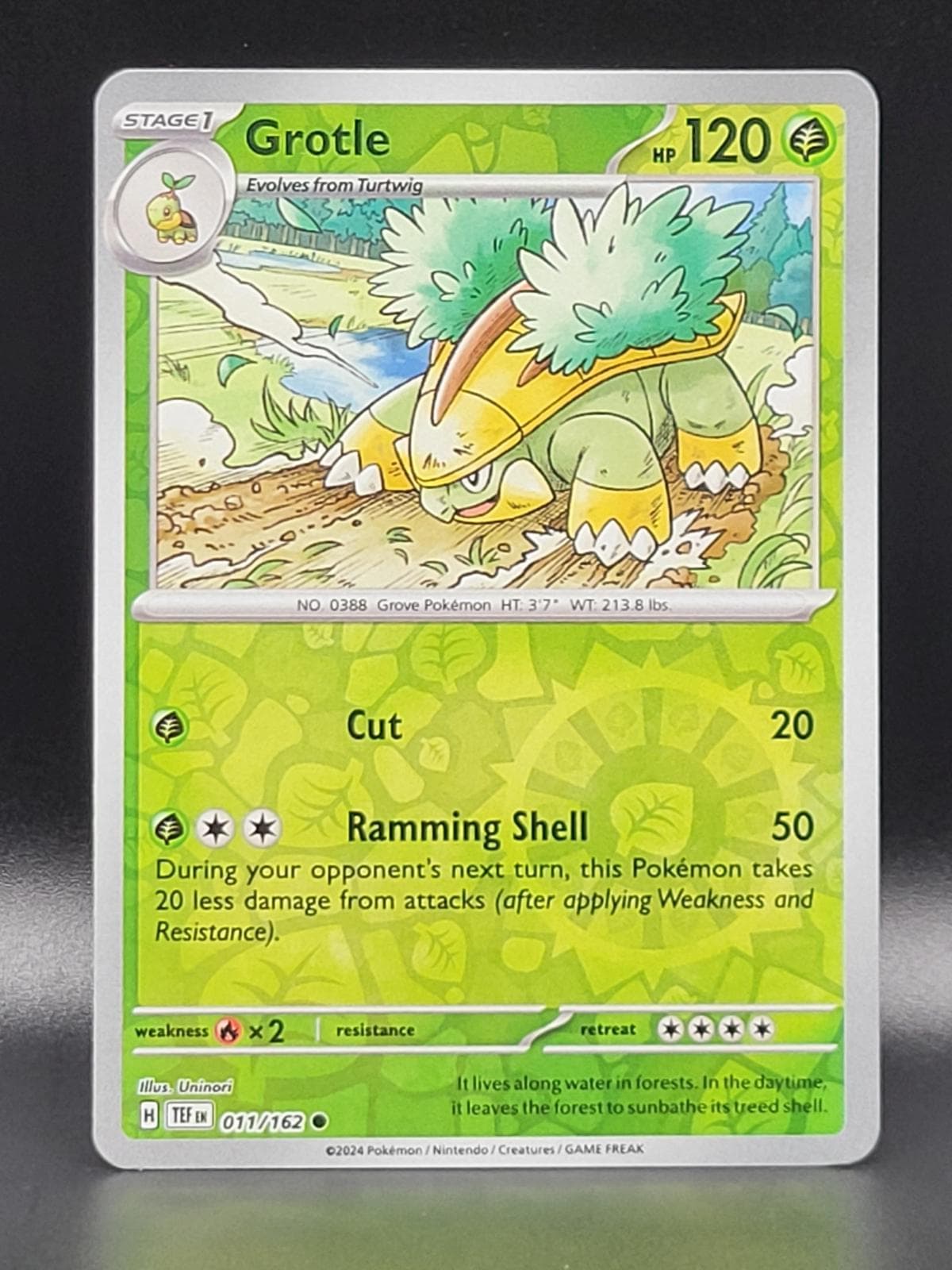 Grotle [Reverse Holo] #11 — Pokemon Temporal Forces