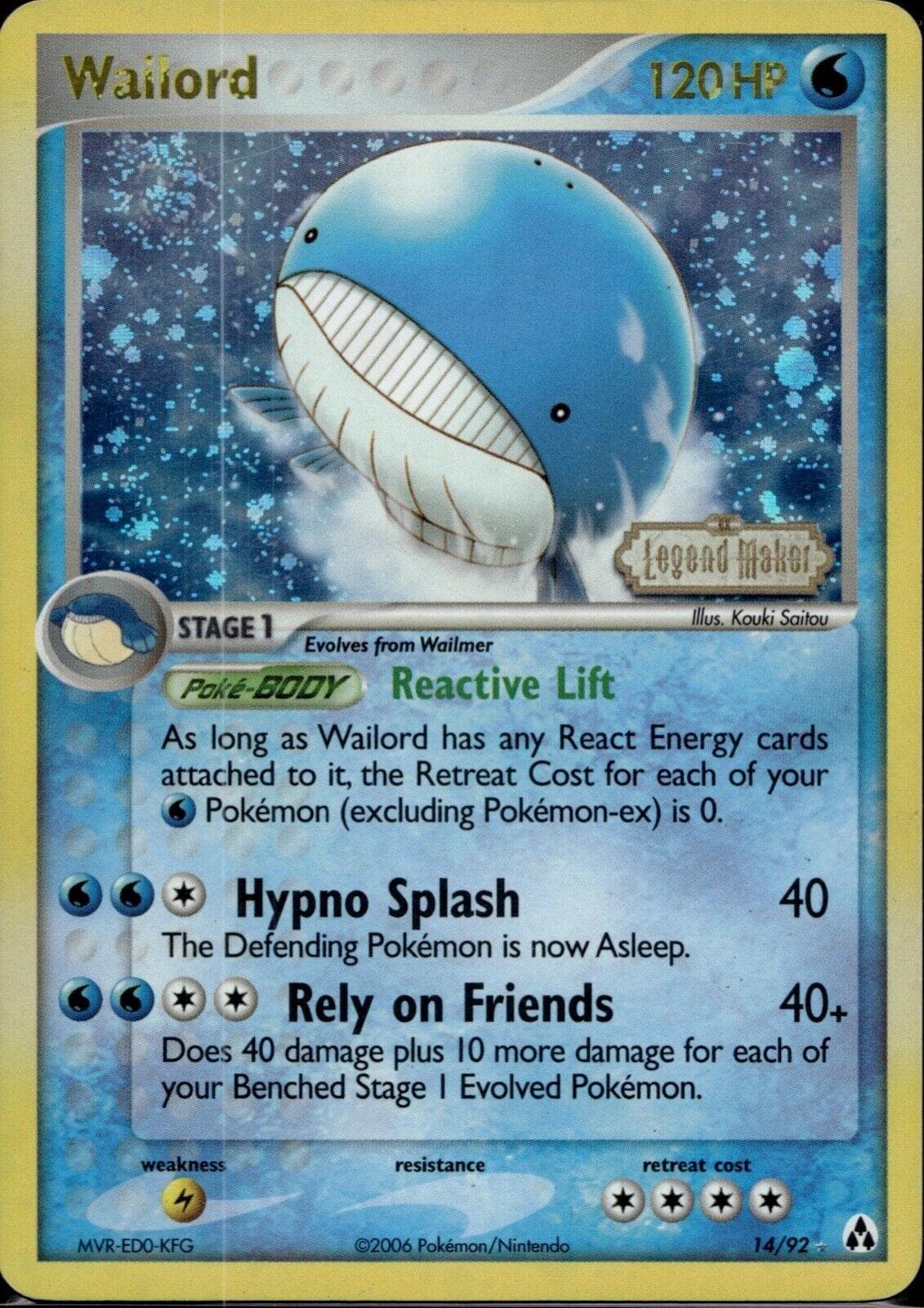 Wailord [Reverse Holo] #14 — Pokemon Legend Maker