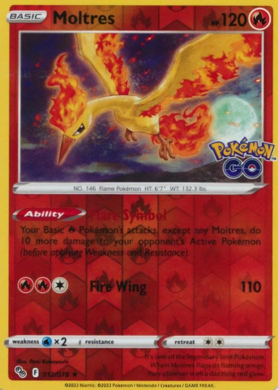 Moltres [Reverse Holo] #12 — Pokemon Go