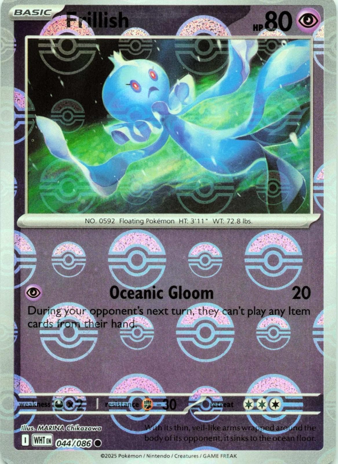 Frillish [Poke Ball] #44 — Pokemon White Flare