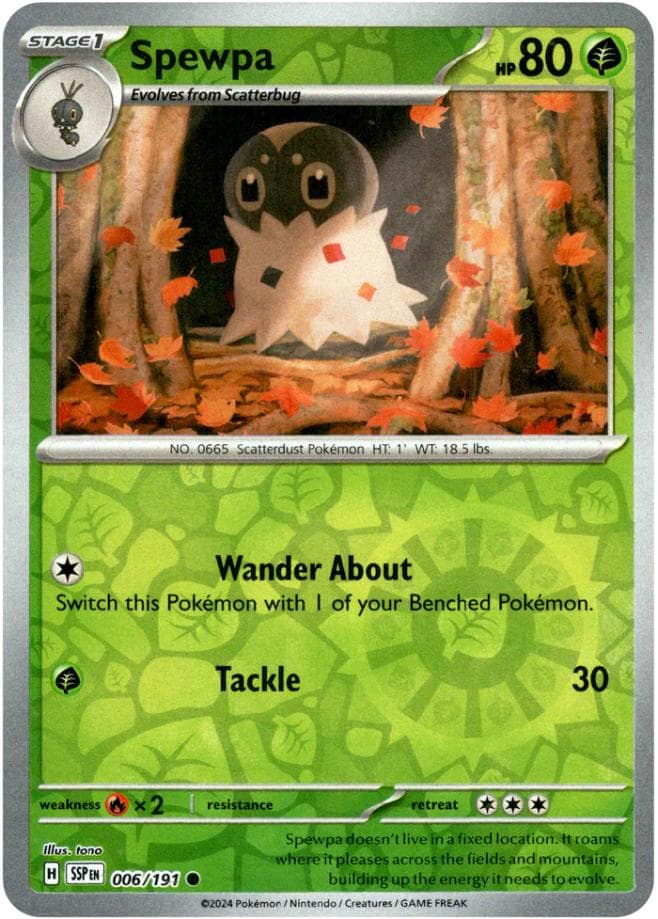 Spewpa [Reverse Holo] #6 — Pokemon Surging Sparks