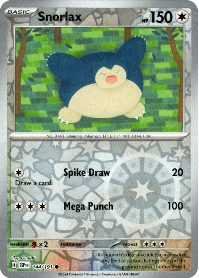 Snorlax [Reverse Holo] #144 — Pokemon Surging Sparks