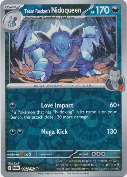Team Rocket's Nidoqueen [Reverse Holo] #116 — Pokemon Destined Rivals
