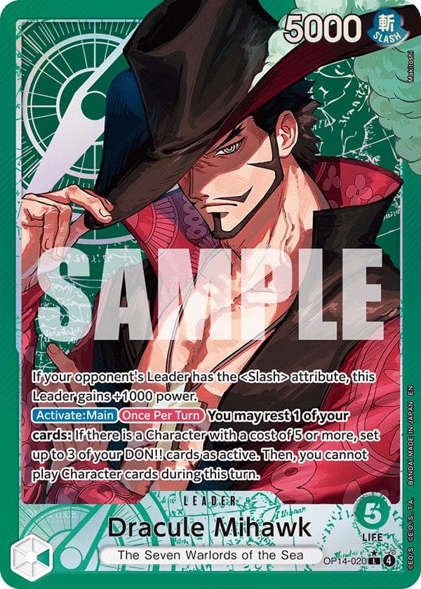 Dracule Mihawk [Alternate Art] OP14-020 — One Piece Azure Sea's Seven