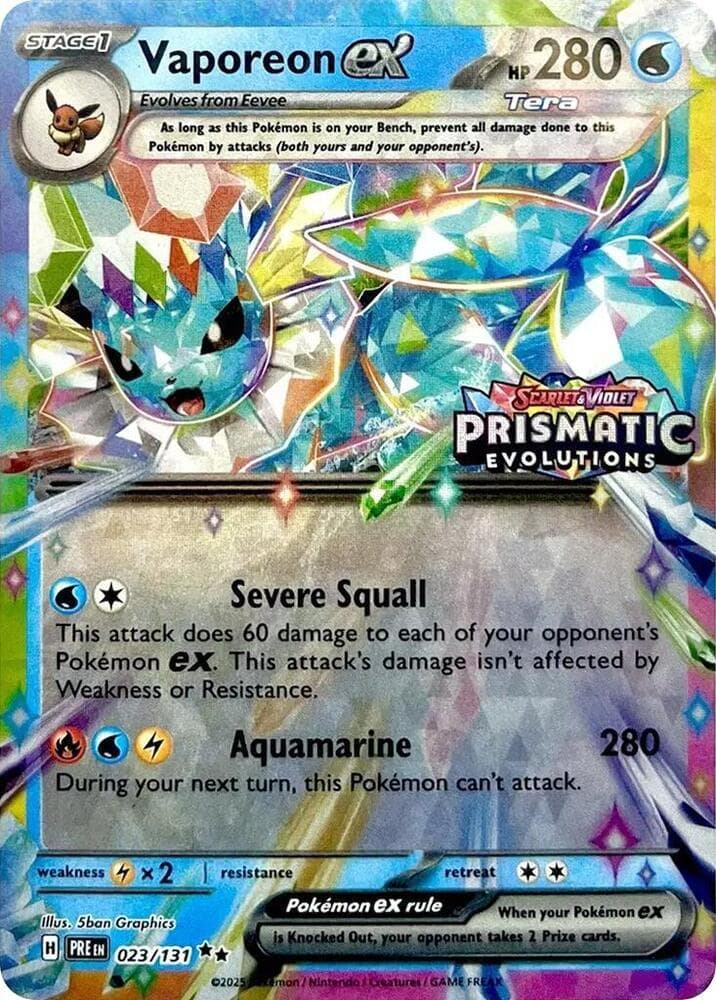 Vaporeon ex [Stamped] #23 — Pokemon Prismatic Evolutions