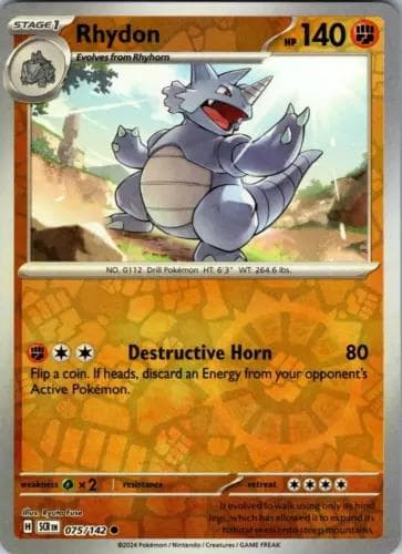 Rhydon [Reverse Holo] #75 — Pokemon Stellar Crown