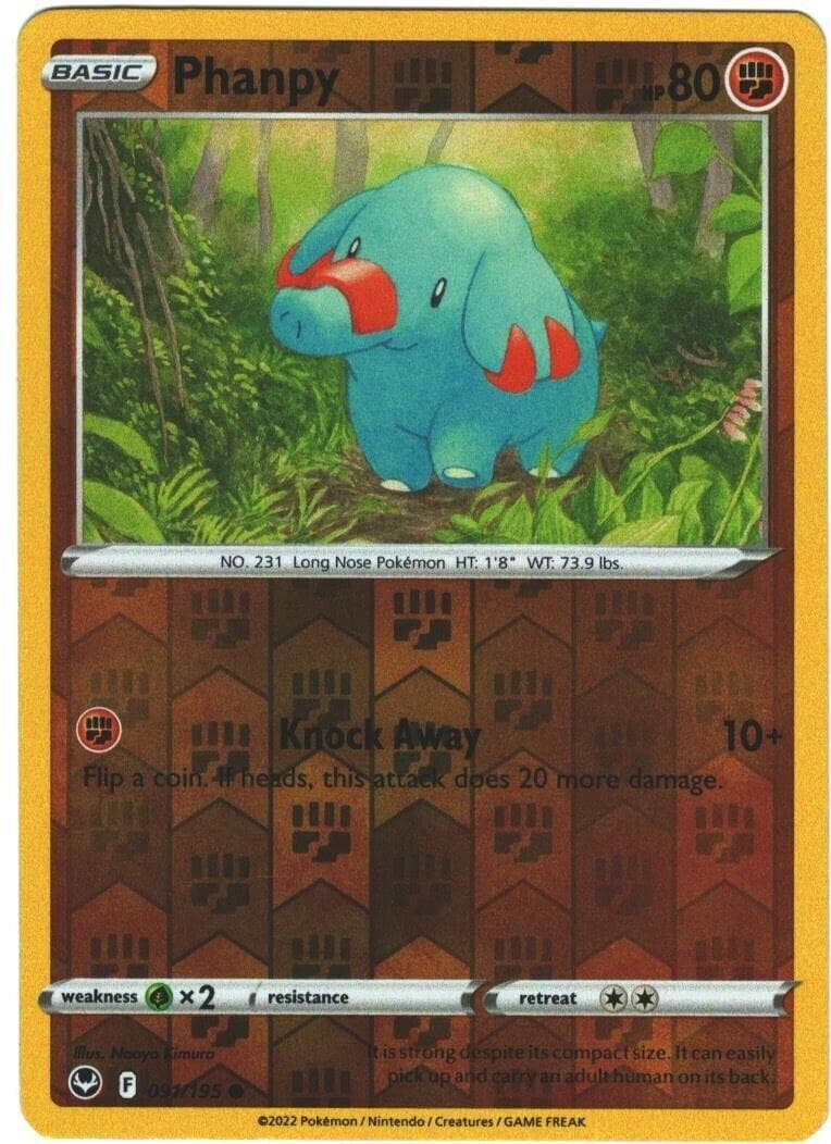 Phanpy [Reverse Holo] #91 — Pokemon Silver Tempest