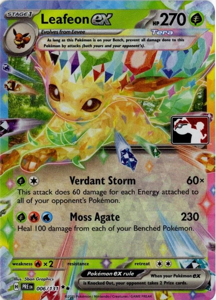 Leafeon Ex [Prize Pack Series 7] #6 — Pokemon Prismatic Evolutions
