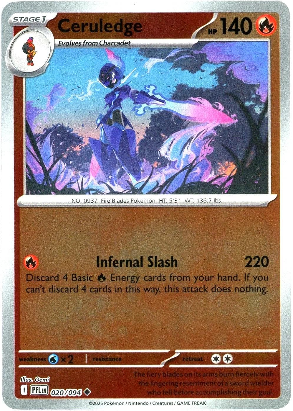Ceruledge [Reverse Holo] #20 — Pokemon Phantasmal Flames