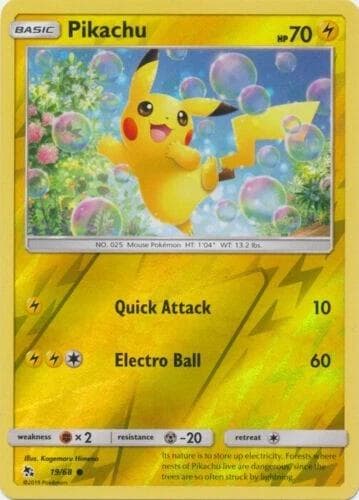 Pikachu [Reverse Holo] #19 — Pokemon Hidden Fates
