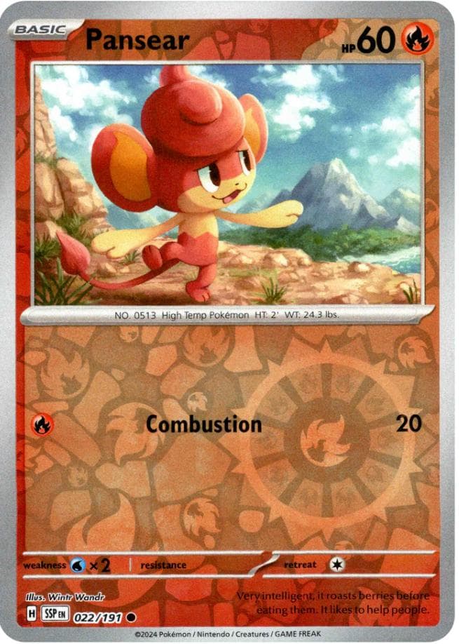 Pansear [Reverse Holo] #22 — Pokemon Surging Sparks