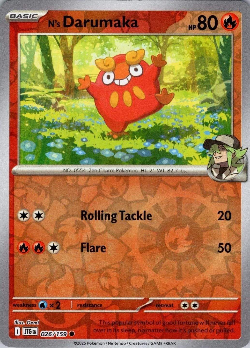 N's Darumaka [Reverse Holo] #26 — Pokemon Journey Together