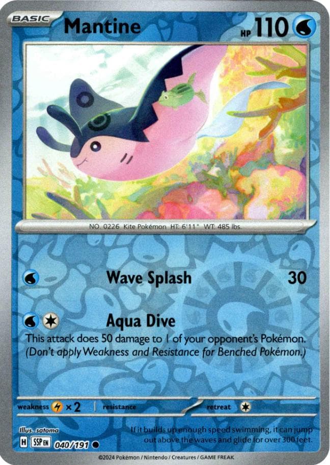 Mantine [Reverse Holo] #40 — Pokemon Surging Sparks