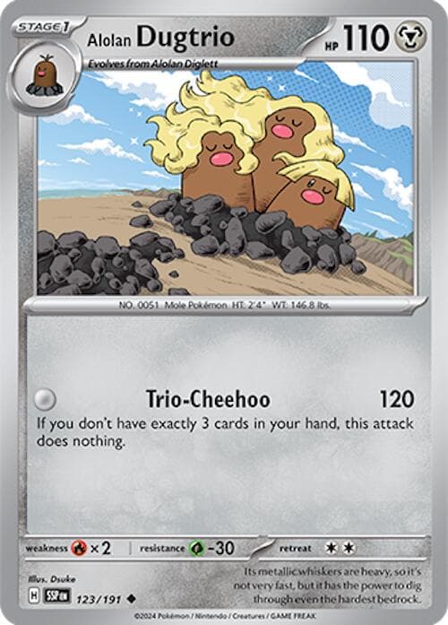 Alolan Dugtrio #123 — Pokemon Surging Sparks