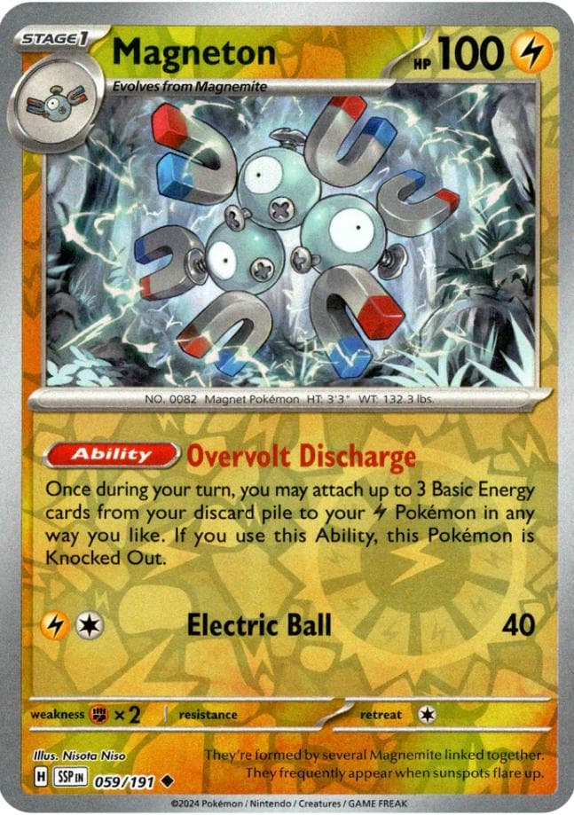 Magneton [Reverse Holo] #59 — Pokemon Surging Sparks