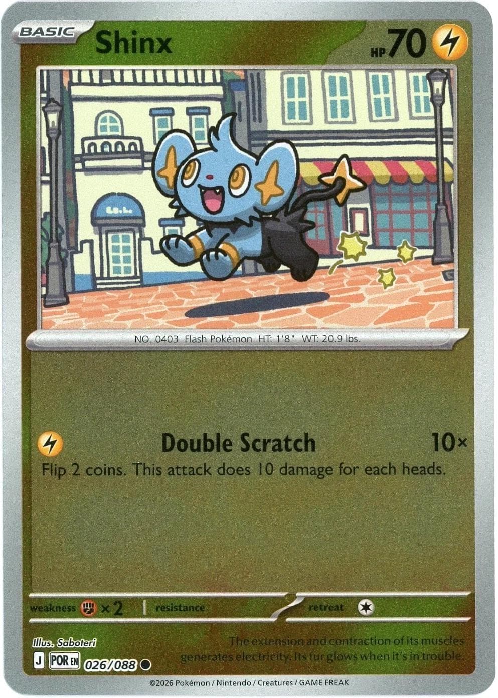 Shinx [Reverse Holo] #26 — Pokemon Perfect Order