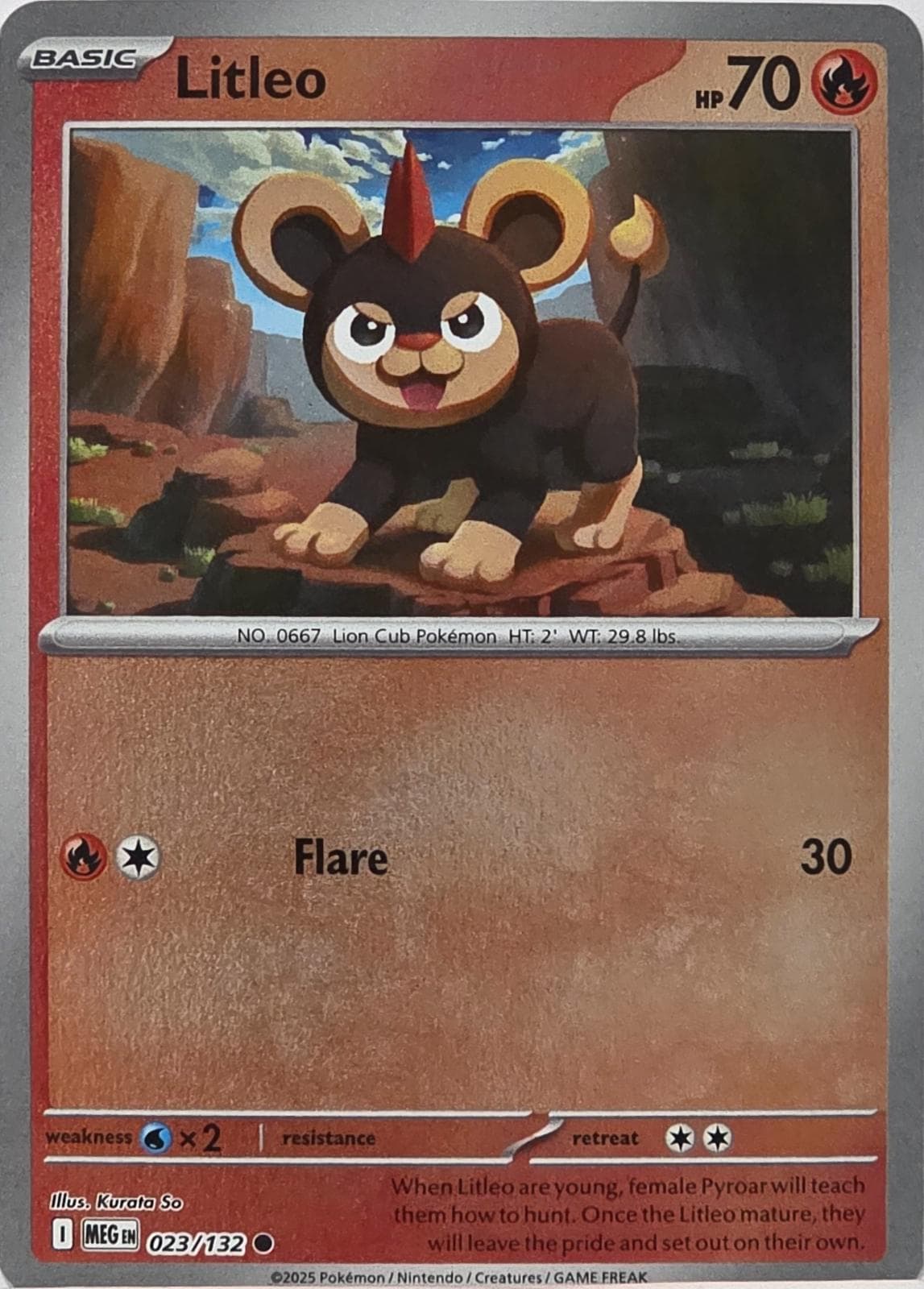 Litleo [Reverse Holo] #23 — Pokemon Mega Evolution