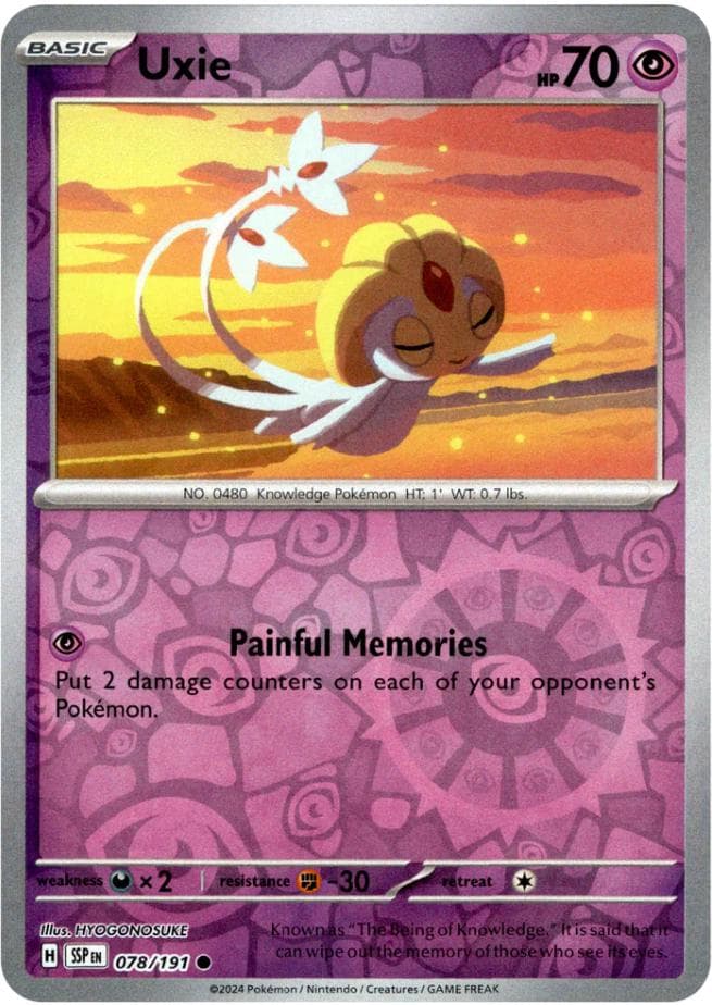 Uxie [Reverse Holo] #78 — Pokemon Surging Sparks